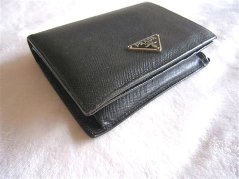 prada bifold leather wallet|prada black wallet price.